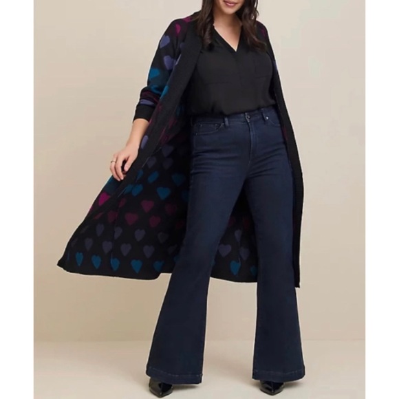 π ππHeart Plush Duster Tie Front Cardigan Sweater 2 2X 18 20 NWT Torrid New! - Picture 3 of 5